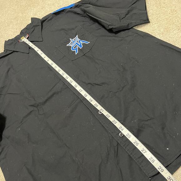 Y2K Red Ape Crown Wing Graphic Black Button Up Polo Shirt XL - Picture 5 of 6